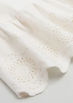 Hot Aermelos Broderie Anglaise Top Kvinder Toppe