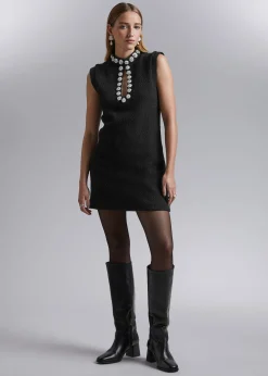 Hot Aermelos Rhinestone-Minikjole Kvinder Kjoler