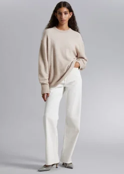 Outlet Afslappet Alpaka Striktroje Kvinder Strik