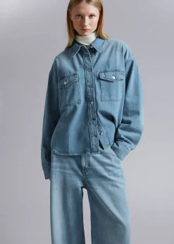 Shop Afslappet Denimskjorte Kvinder Denim