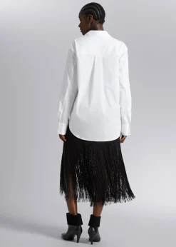 Clearance Afslappet Pasform Skjorte Kvinder Denim