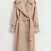 Discount Afslappet Trenchcoat Med Lang Pasform Kvinder Frakker & Jakker
