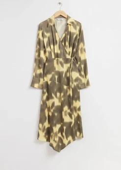 Outlet Asymmetrisk Midi Sla-Om Kjole Kvinder Kjoler