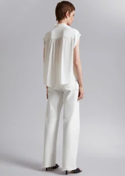 Store Bluse Med Flaeserkrave Kvinder Bluser Og Skjorter