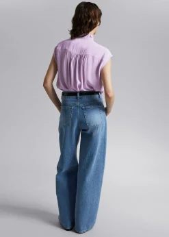 Discount Bluse Med Flaeserkrave Kvinder Bluser Og Skjorter