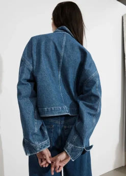 Outlet Boxy Denimjakke Kvinder Denim