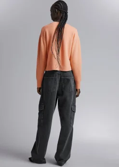 Cheap Boxy Merino Uld Cardigan Kvinder Strik