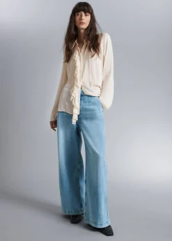 Shop Brede Jeans Med Lav Talje Kvinder Denim