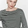 Best Sale Breton Stribet Top Kvinder Toppe