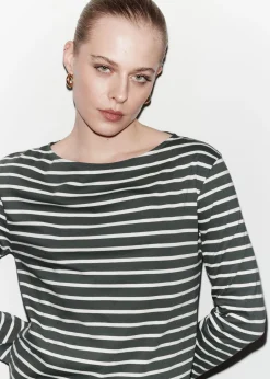 Best Sale Breton Stribet Top Kvinder Toppe