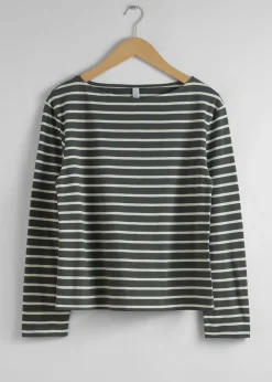 Best Sale Breton Stribet Top Kvinder Toppe