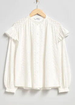 Hot Broderibluse Med Flaeser Og Blomster Kvinder Bluser Og Skjorter