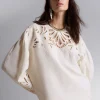 Clearance Broderie Anglaise Bluse Kvinder Bluser Og Skjorter
