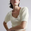 Fashion Cropped Sweetheart Bustier Knit Top Kvinder Toppe