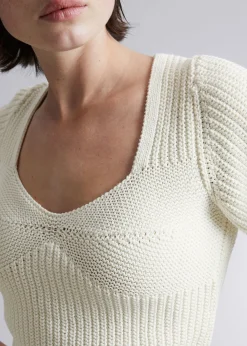 Fashion Cropped Sweetheart Bustier Knit Top Kvinder Toppe