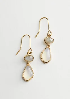 Shop Dinglende Aedelsten Vedhaeng Oreringe Kvinder Oreringe