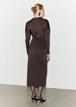 Shop Draperet Midikjole Kvinder Kjoler