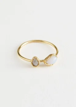 Hot Duo Sten Vedhaengsring Kvinder Ringe