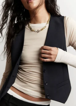 Clearance Enkeltradet Vest Kvinder Toppe