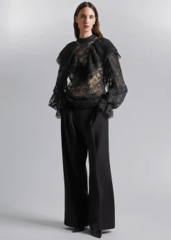 Best Sale Flaesede Blondebluse Kvinder Bluser Og Skjorter