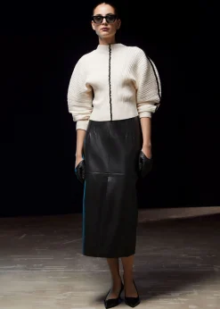 Sale Frilled Rib Strik Troje Kvinder Strik