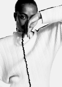 Sale Frilled Rib Strik Troje Kvinder Strik