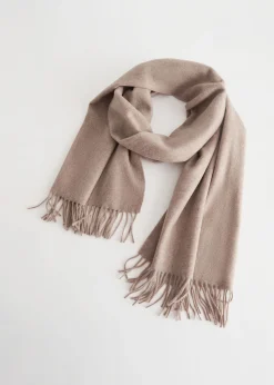 Outlet Frynset Uldtorklaede Kvinder Matchende Sæt