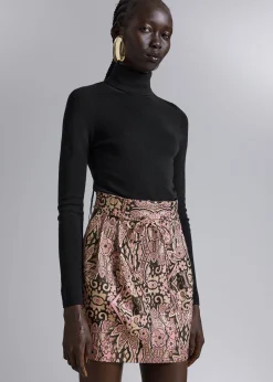 Cheap Glitter Jacquard Mini-Nederdel Kvinder Nederdele