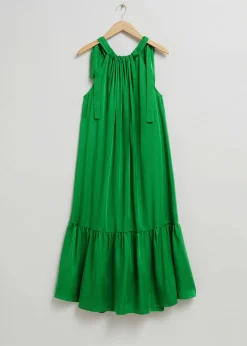 Sale Halterneck Gathered Tier Kjole Kvinder Kjoler