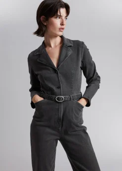 Shop Jumpsuit Med Baelte Kvinder Denim