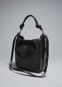 Online Knyttet Laeder Bucket Bag Kvinder Tasker