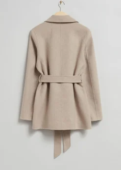 Best Kort Frakke Med Baelte Kvinder Denim