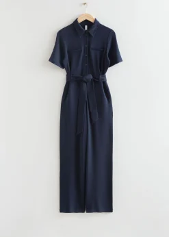 New Kortaermet Jumpsuit Med Baelte Kvinder Jumpsuits