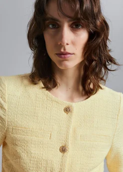 Store Kortaermet Tweed Top Kvinder Sæt Og Dragter