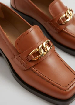 Sale Laederloafers Med Firkantet Ta Kvinder Lejligheder