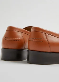 Sale Laederloafers Med Firkantet Ta Kvinder Lejligheder