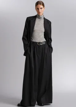 Cheap Langaermet Ulden Rullekrave Top Kvinder Strik