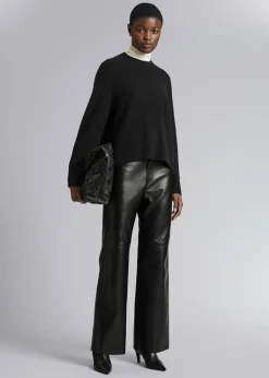 Hot Lige Laederbukser Kvinder Bukser