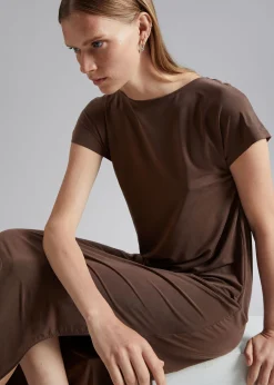 Cheap Loose-Fit Cupro Jerseykjole Kvinder Kjoler