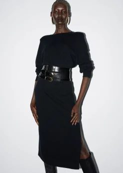 Discount Merino Strik Midikjole Kvinder Kjoler