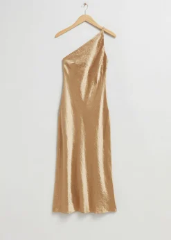 Sale Midikjole I Satin Med En Skulder Kvinder Kjoler