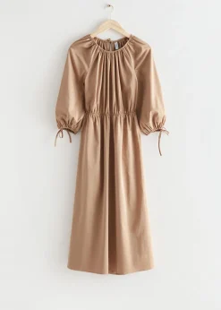 New Midikjole Med Aben Ryg Kvinder Kjoler