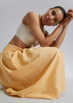 Cheap Midi-Nederdel Med Smock-Talje Kvinder Nederdele