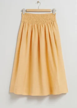 Cheap Midi-Nederdel Med Smock-Talje Kvinder Nederdele