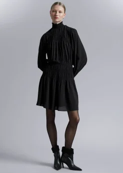 Fashion Minikjole Med Smockhals Kvinder Kjoler