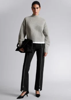 Clearance Mock-Neck Sweater Kvinder Strik