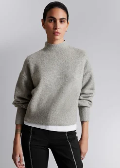 Clearance Mock-Neck Sweater Kvinder Strik