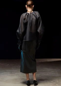 Best Organza Bluse I Gennemsigtig Silke Kvinder Bluser Og Skjorter