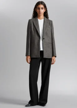 Best Sale Oversized Pinstripe Blazer Kvinder Blazere