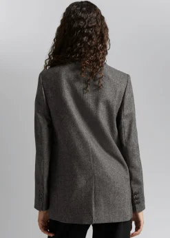 Best Sale Oversized Pinstripe Blazer Kvinder Blazere